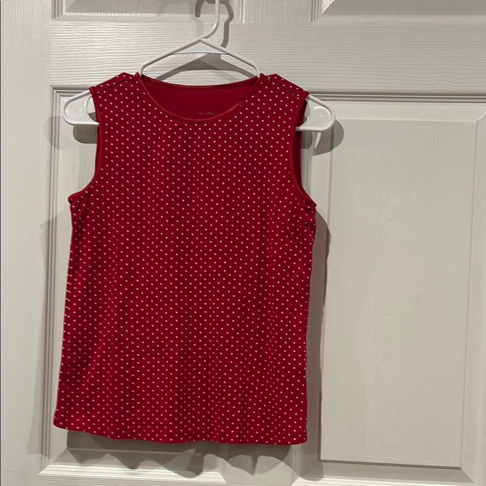 Christopher & Banks Red Polka Dot Tank Top
